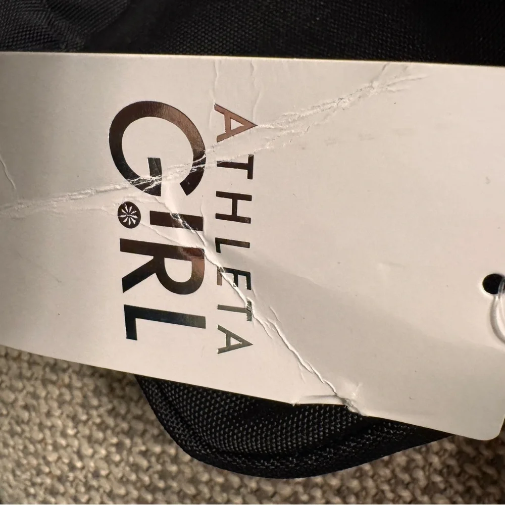 Athleta Black Crossbody or Belt Bag with white details